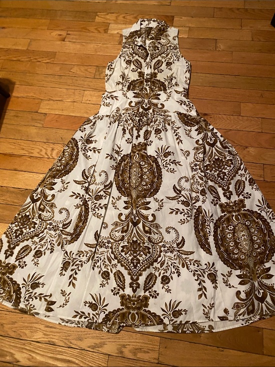 Parker Dresses & Skirts - Parker White Dress with Brown Medallion Print